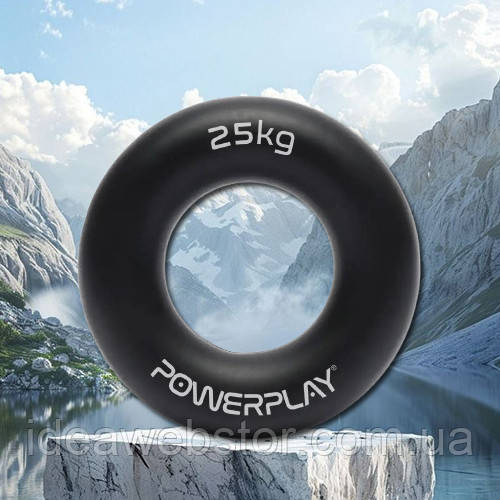 Еспандер кистьовий силіконовий PowerPlay PP-4324 Hand Grip Ring Hard 25 кг. Чорний