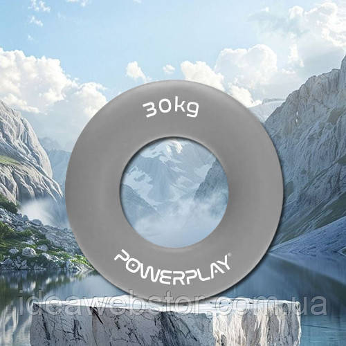 Еспандер кистьовий силіконовий PowerPlay PP-4324 Hand Grip Ring X-Hard 30 кг. Сірий