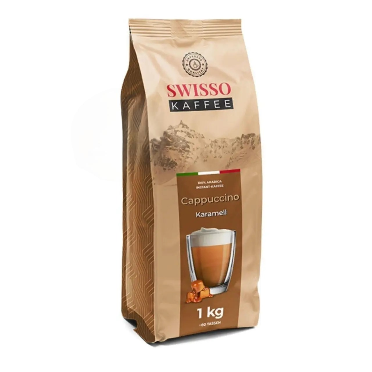 Капучино зі саком карамелі Swisso Kaffee Cappuccino KARAMELL 1000г