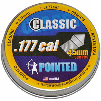Кульки для пневматики Pointed Classic USA 500 штук. 4,5 мм