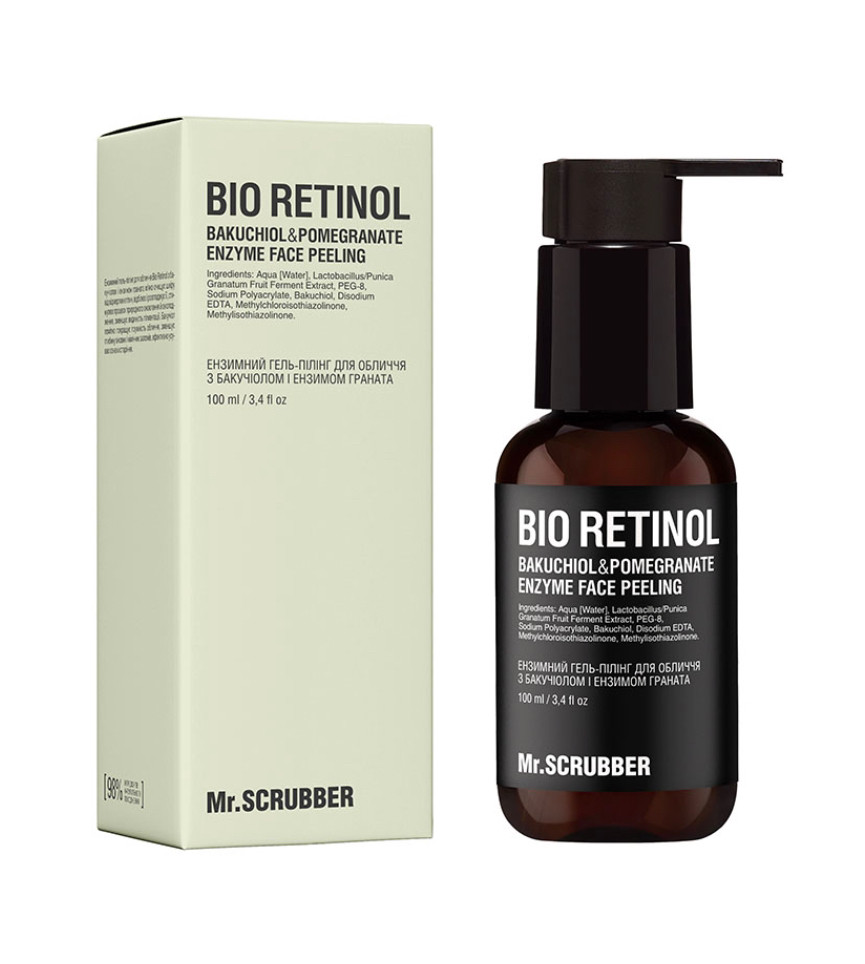 Ензимний гель-пілінг для обличчя Bio Retinol з бакучіолом і ензимом граната Mr.SCRUBBER, фото 1