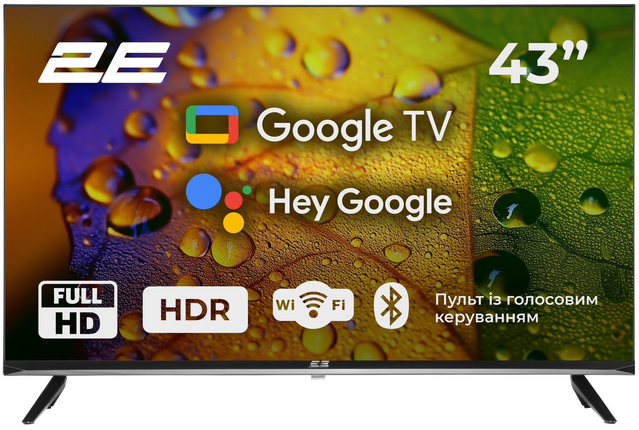 Телевізор 2E LED FHD 60Hz Smart Google TV Black 43" (2E-43A07KF) UA UCRF