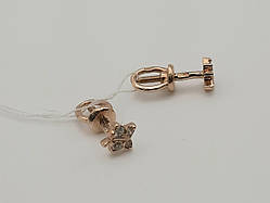 Сережки - пусети в червоному золоті