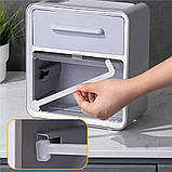 Органайзер-тримач для туалетного паперу та паперових рушників із шухлядою Toilet Paper Holder WHITE iC227, фото 3