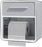 Органайзер-тримач для туалетного паперу та паперових рушників із шухлядою Toilet Paper Holder WHITE iC227, фото 4