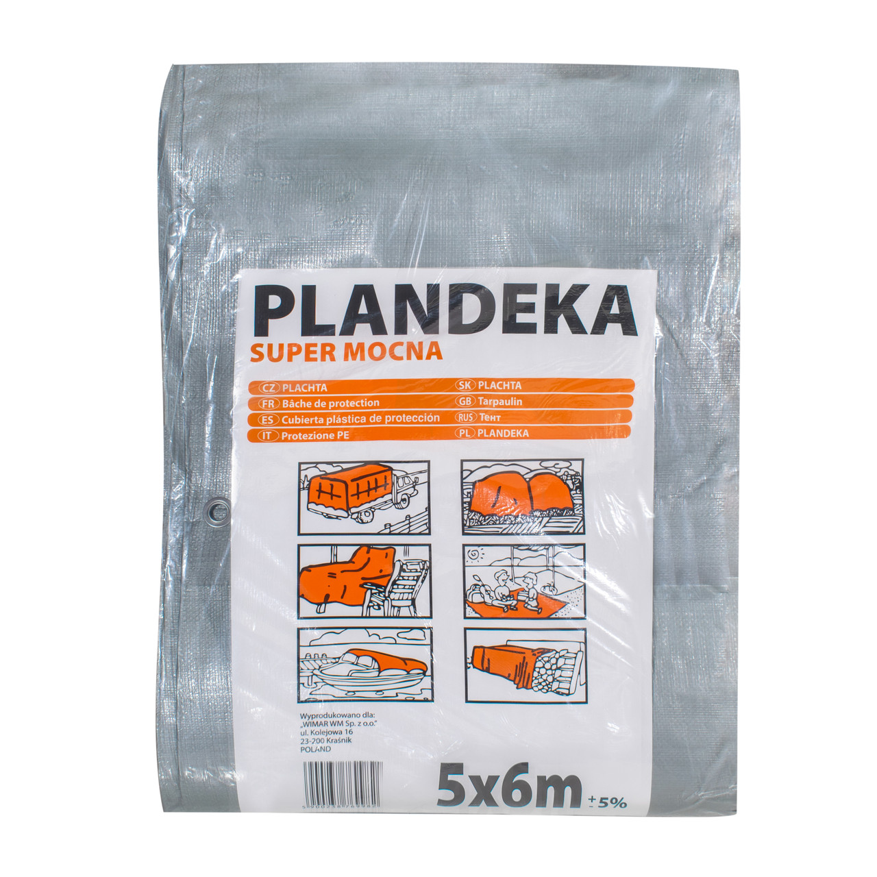 Тент 160 г/м2 5мх6м поліпропіленовий "PLANDEKA" тент садовий