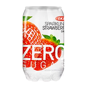 Газировка OKF Sparkling Zero Sugar Без цукру зі смаком полуниці 350 мл