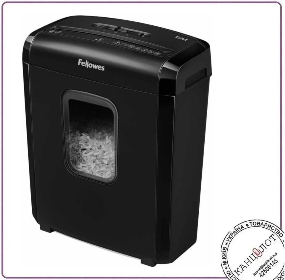 Шредер. Знищувач документів FELLOWES 6M, 6 арк, секр. P-4 (арт. f.U4631101)