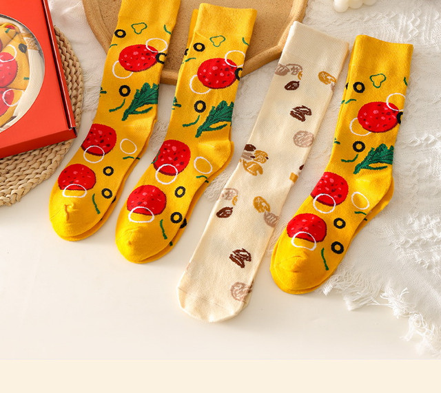 Носки подарочные "Пицца томат". Подарочный бокс c яркими носками "Пицца", набор креативных носков 4 пары Носки подарочные "Пицца томат". Подарочный бокс c яркими носками "Пицца", набор креативных носков 4 пары