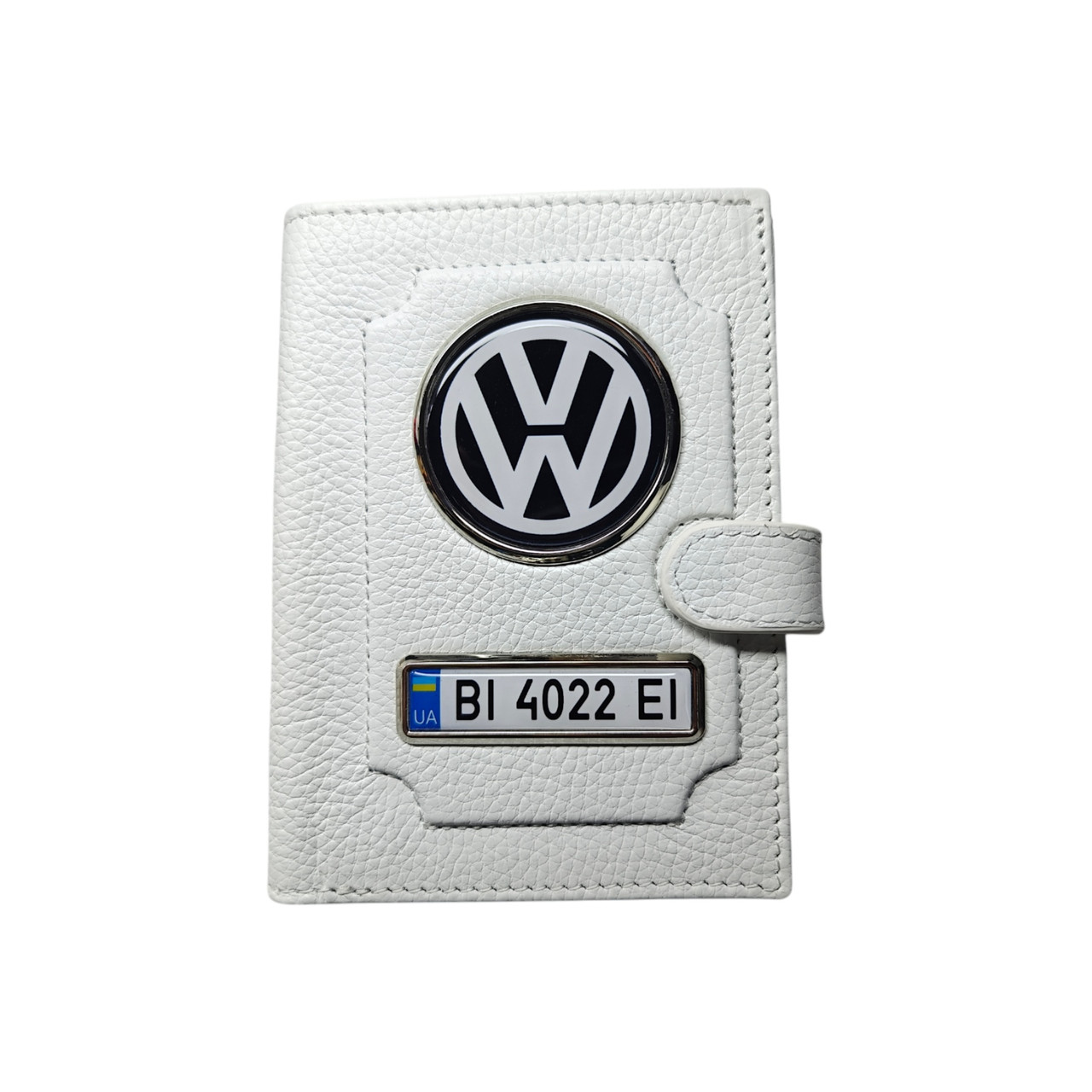 Портмоне для автодокументів Volkswagen, натуральна шкіра біла