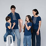 Жіноча футболка з вишивкою "Сила Роду" синя, фото 6