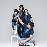 Жіноча футболка з вишивкою "Сила Роду" синя, фото 5