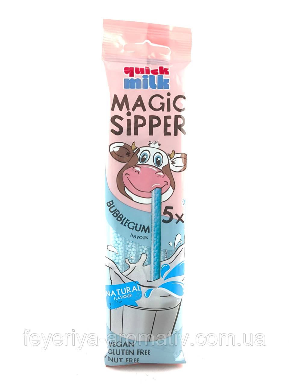 Трубочки для молока із жувальною гумкою Quick Milk Magic Sipper 5 шт * 6 г Польша