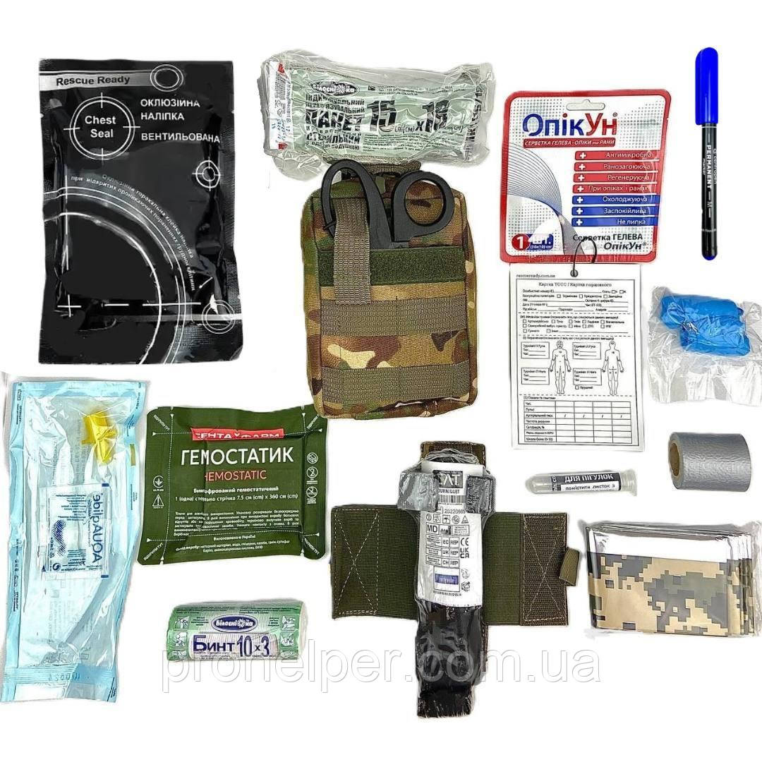 Аптечка для штурмовика з системою швидкого скиду мультикам з турнікетом САТ, фото 1