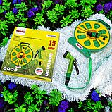 Шланг садовий 15 м на котушці в комплекті з пістолетом-розпорошувачем 15 м, 7 режимів розпилення, фото 2