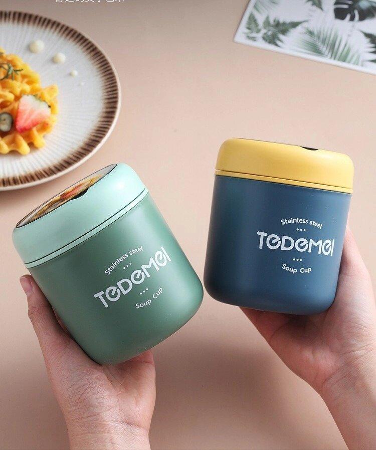 Ланч бокс із нержавіючої сталі з ложкою Tedemei 530мл, фото 1