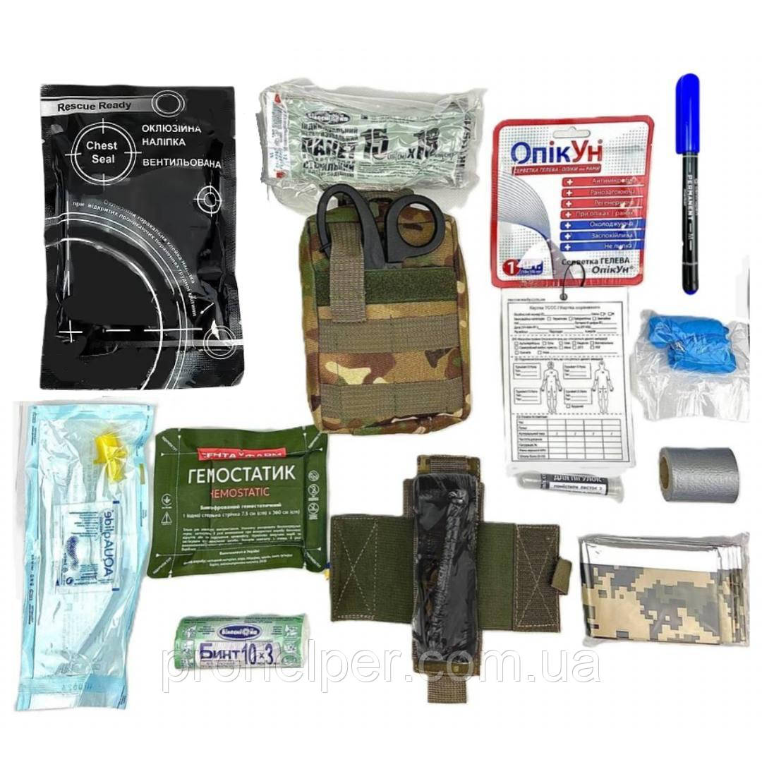 Аптечка для штурмовика з системою швидкого скиду, мультикам з турнікетом СІЧ, фото 1