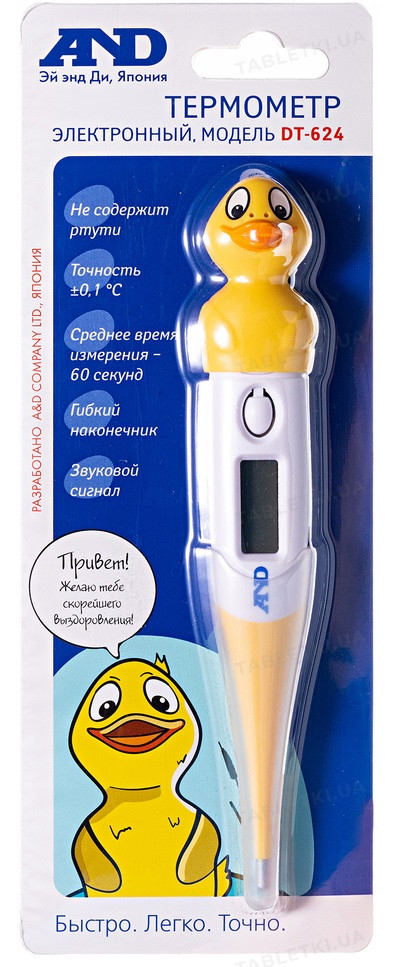 Термометр електронний цифровий  AND DT-624 (D)  з гнучким наконечником, у формі качки