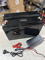 Акумулятор LiFePO4 12 V 100 Ah BMS — літій-залізо-фосфатний АКБ 12 В 1280 Wh (реальна ємність ≈ 100 А·год / 1280 Вт)