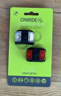 Фонарик на велосипед мигалка силіконова Onride Dual чорна