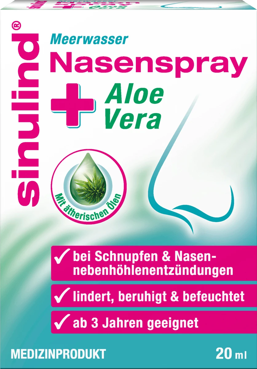 Назальний спрей з морською водою Sinulind Meerwasser Aloe Vera, 20 мл, фото 1