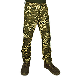 Літні тонкі тактичні спрощені штани в камуфляжі піксель ЗСУ бавовна, фото 7