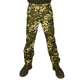 Літні тонкі тактичні спрощені штани в камуфляжі піксель ЗСУ бавовна, фото 4