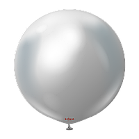 Латексна кулька хром срібний 18"/48см Mirror Silver Kalisan