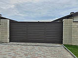Металеві відкатні ворота/ Тип заповнення Жалюзі PIPE HIGH, фото 2