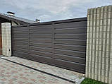 Металеві відкатні ворота/ Тип заповнення Жалюзі PIPE HIGH, фото 3
