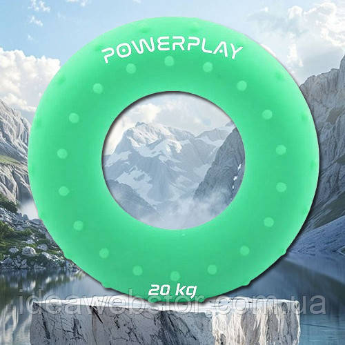 Еспандер кистьовий силіконовий PowerPlay PP-4338 Hand Grip Medium 20 кг. Зелений