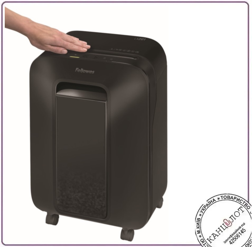 Шредер. Знищувач документів FELLOWES LX201 black, 12 арк, секр. P-5 (арт. f.U5050001)