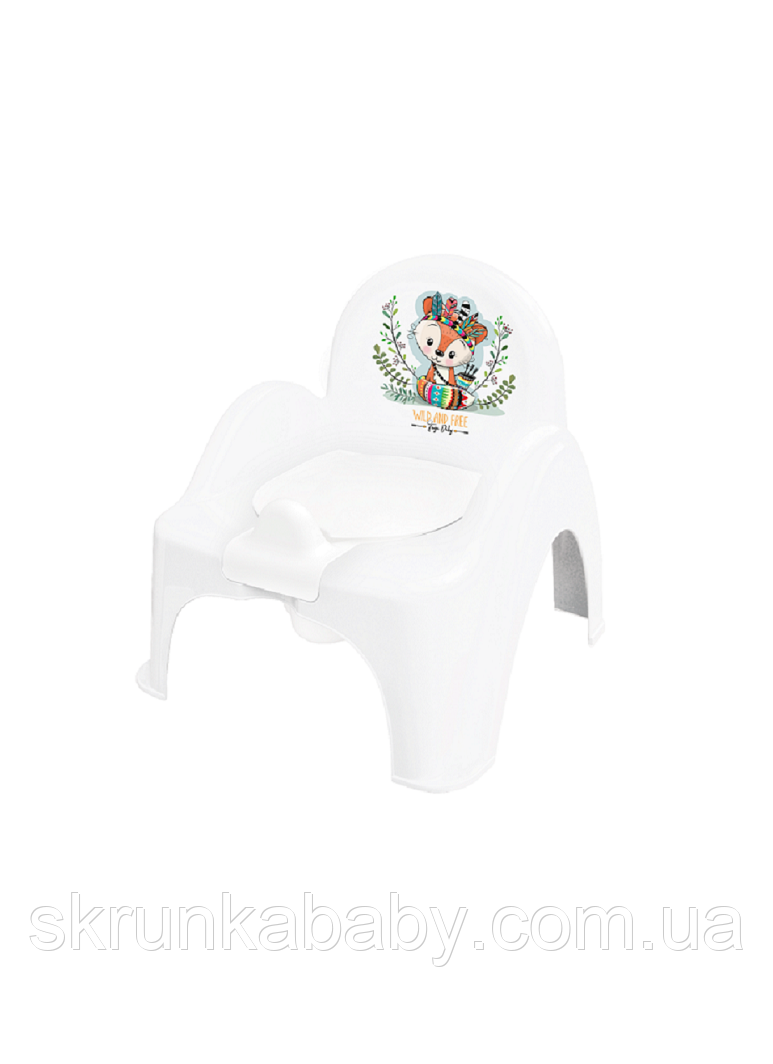 Горщик стілець дитячий з музикою WILD&FREE LITTLE FOX white green