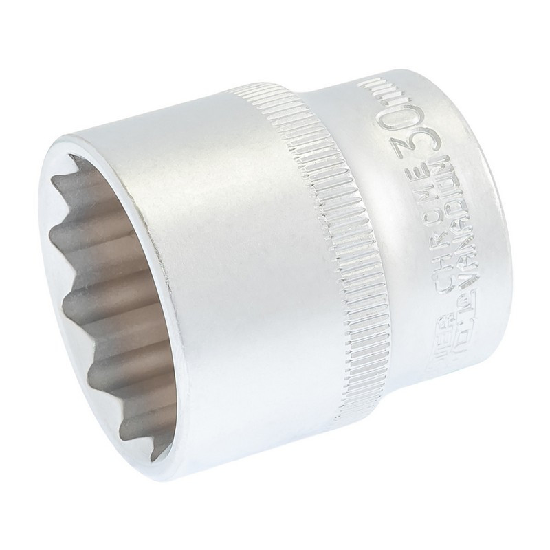 Головка торцева MASTERTOOL 12-гранна 1⁄2" 30 мм L 43 мм CrV 78-0630, фото 1