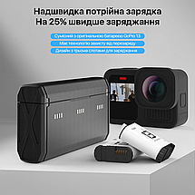 Зарядний пристрій GoPro 13 для 3-х акумуляторів Telesin S0-BCG-11-TGP, фото 2