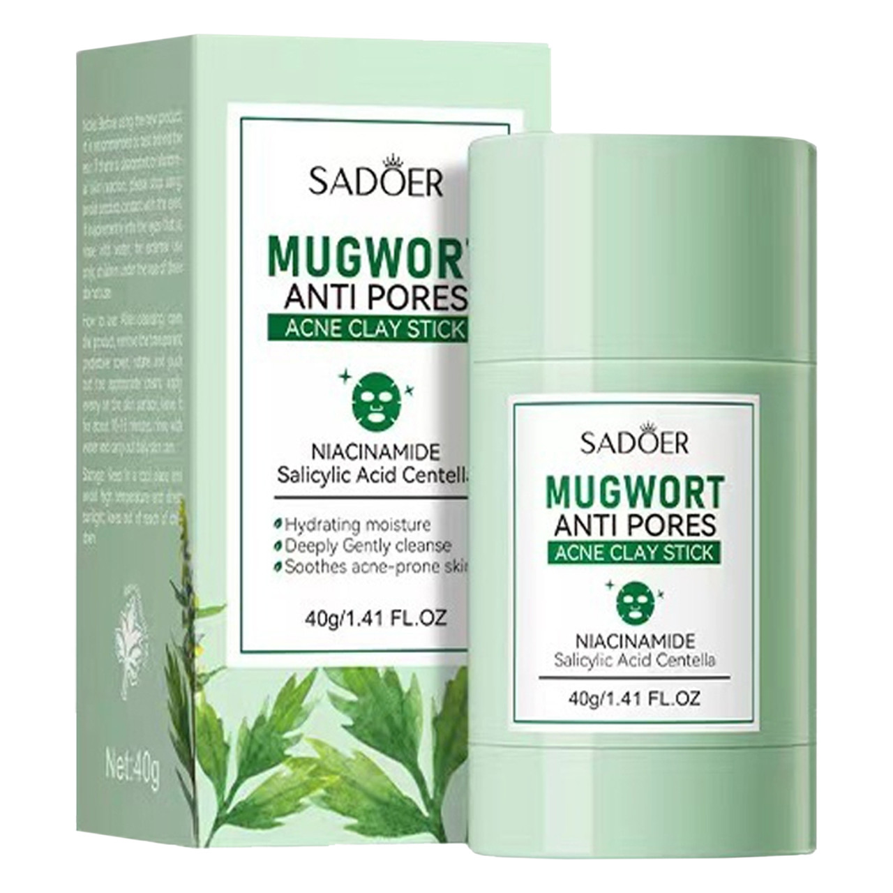 Глиняна маска-стик для обличчя SADOER Mugwort від прищів 40 г