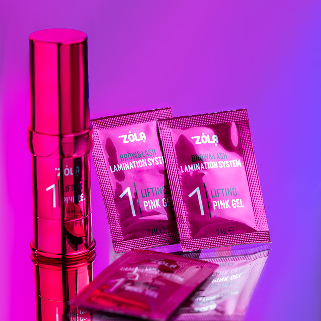 Система для ламінування брів і вій зола колор лаб. Перший складник в саше і в баночці.