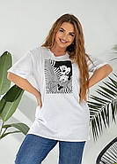 Довга жіноча футболка (р.48-50,52-54,56-58) бавовна, фото 2