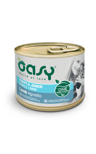 Вологий корм для щенят малих та мініатюрних порід Oasy One Animal Protein Puppy & Junior Small and Mini, ягня 200 гр