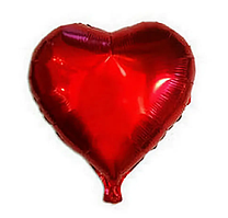 Куля фольгована серце червоний, 10" (25 см), Китай