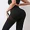 Жіночий спортивний костюм для тренувань фітнесу залу набір топ та легінси з ефектом пуш-ап колір чорний S/M, фото 4