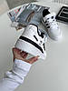 Кросівки Adidas Forum 84 Low White Black жіночі Адідас Форум 84 чорно білі низькі шкіряні демісезонні, фото 7