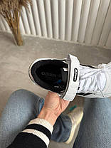 Кросівки Adidas Forum 84 Low White Black жіночі Адідас Форум 84 чорно білі низькі шкіряні демісезонні, фото 4