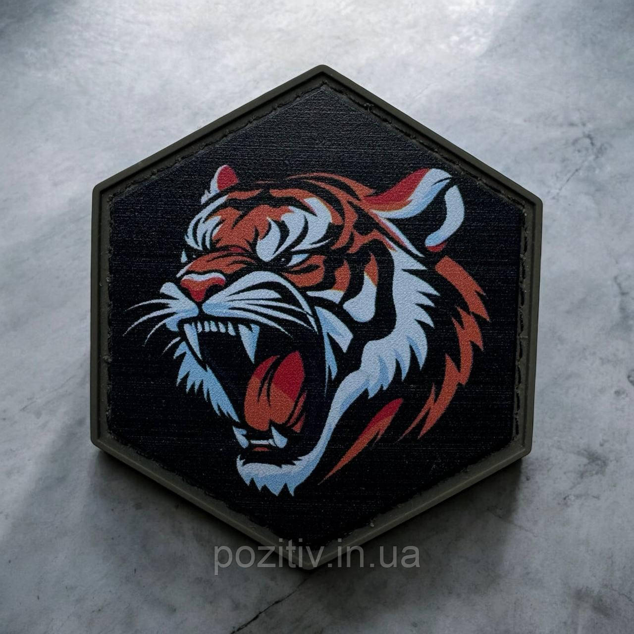 Шеврон гумовий пвх Тигр на липучці, фото 1