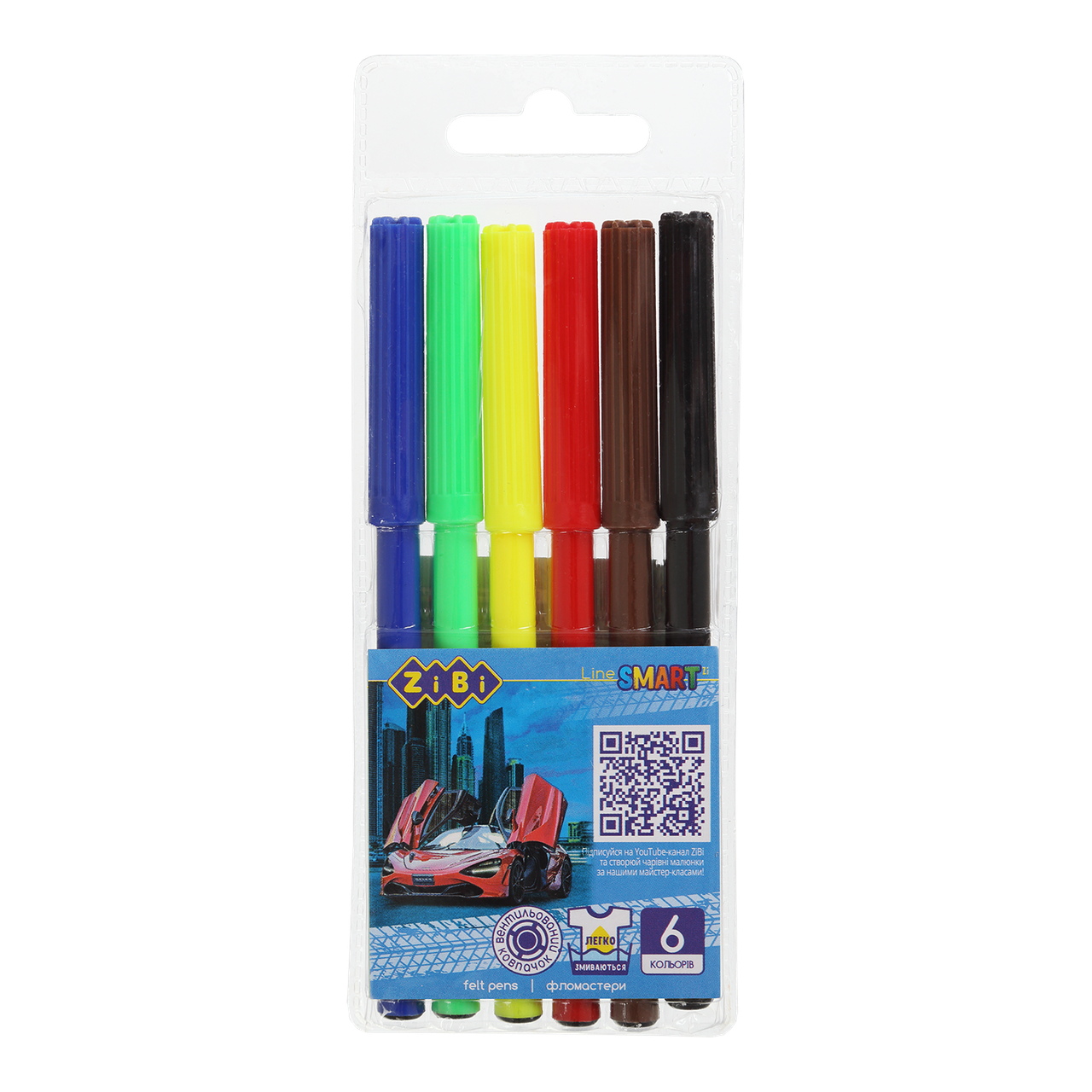 Фломастери, 6 кол., МАШИНКА, SMART Line, фото 1