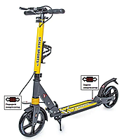 Самокат Scale Sports SS-04 з дисковим гальмом. З ліхтариком, дзвіночком, ременем для перенесення, підстаканником.