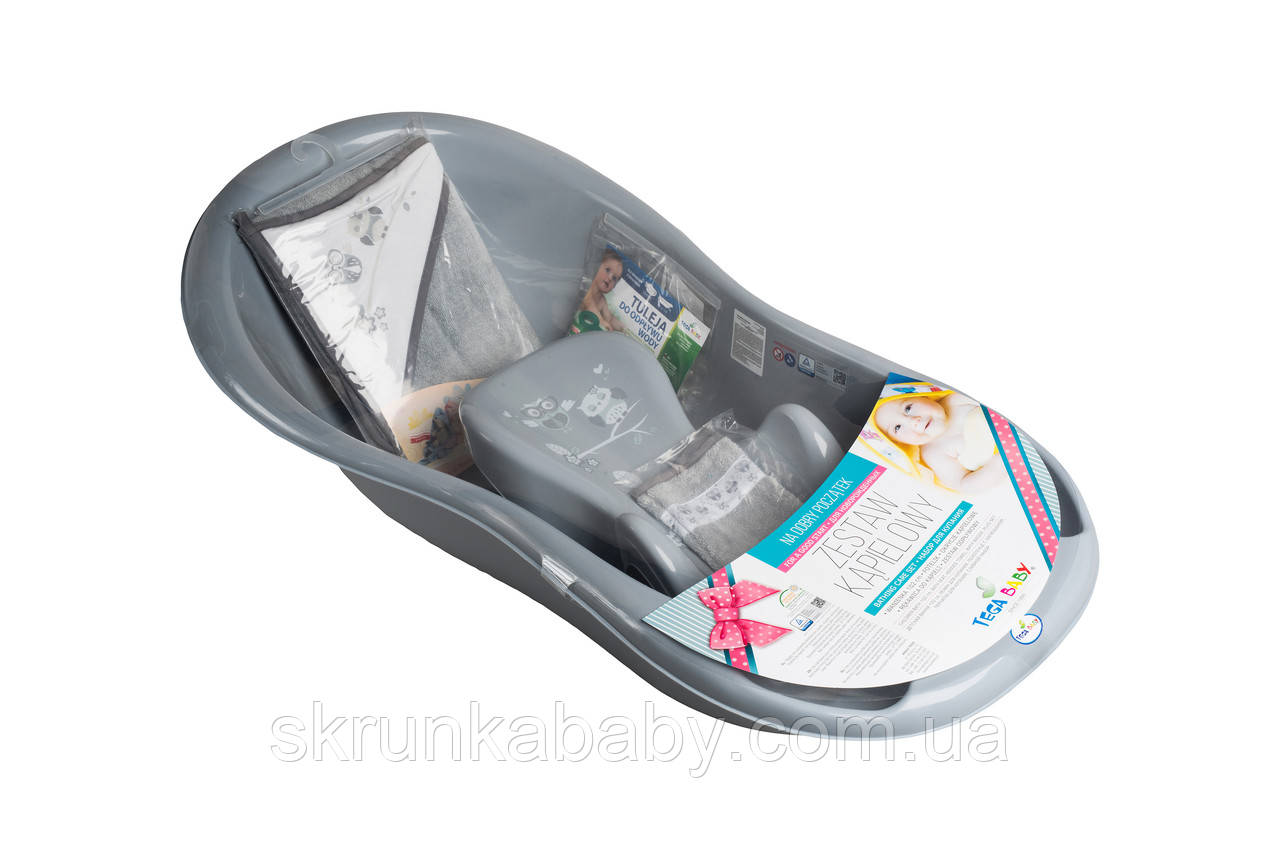 Ванна з набором аксесуарів TEGA BABY OWL 102 см gray