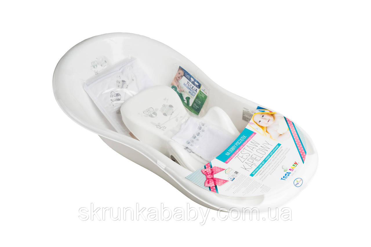 Ванна з набором аксесуарів TEGA BABY OWL 102 см white, фото 1