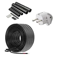 Комплект нагревательного кабеля 13 м HeatTech 30 Вт/м саморегулирующийся для защиты кровли труб водостока