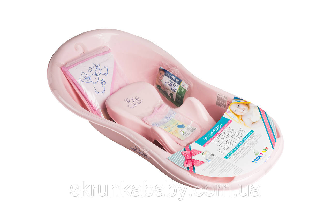 Ванна з набором аксесуарів TEGA BABY 102 см pink